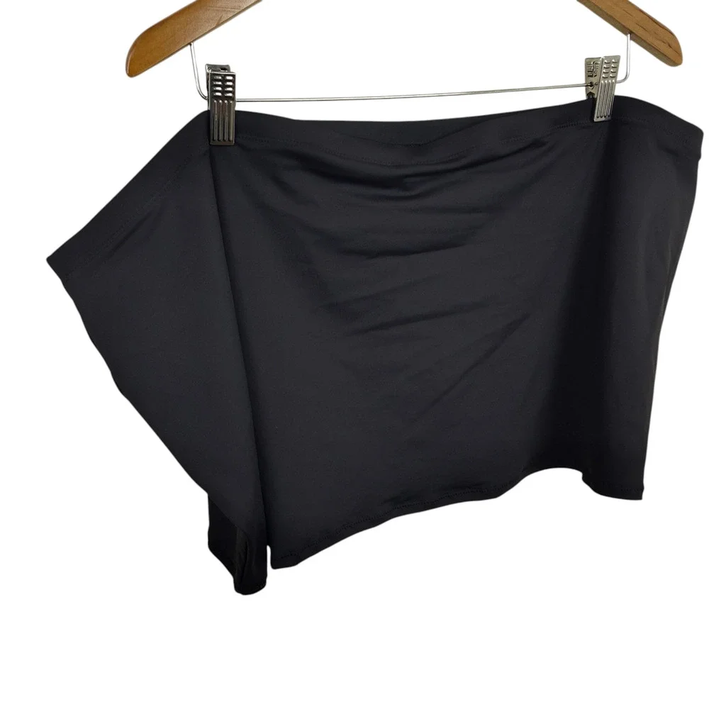 Skims Swim Micro Mini Skirt Womens 4X Black Onyx Recycled Swimwear Coverup NWT